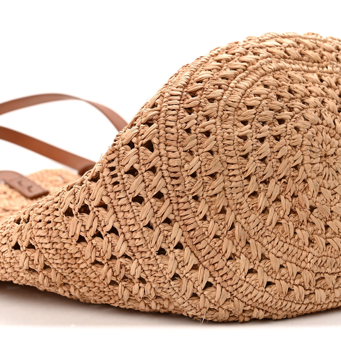Raffia Calfskin Medium Panier Tote Naturel