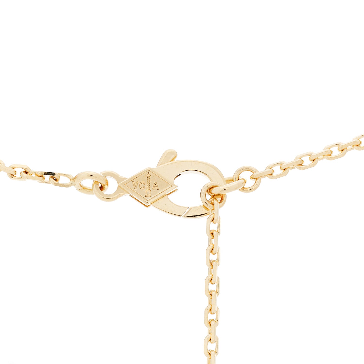 Van Cleef & Arpels 18K Yellow Gold Mother of Pearl Vintage Alhambra Pendant Necklace 4 of 7