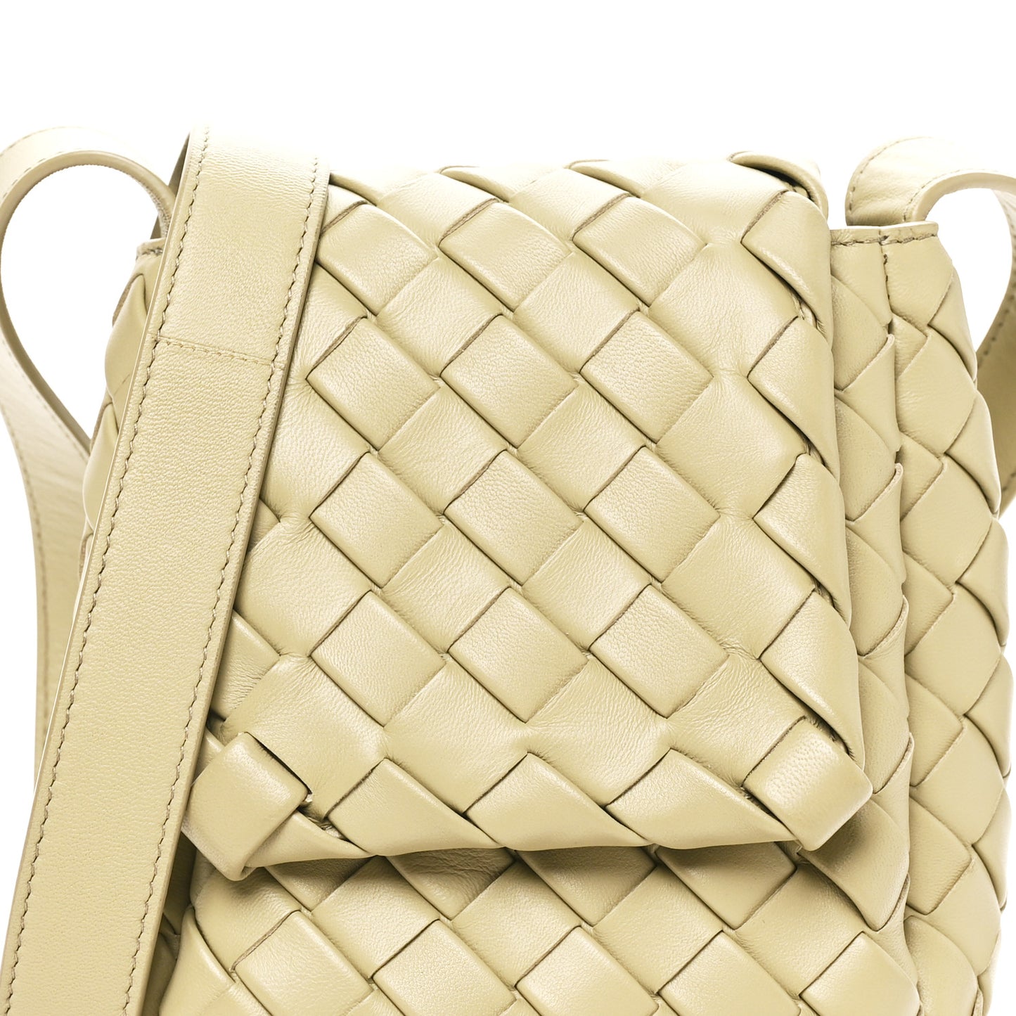 Nappa Intrecciato Mini Vertical Cobble Shoulder Bag Travertine