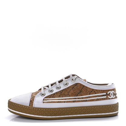 Chanel Cork Jetty Sneaker 41 Brown White 1 of 10
