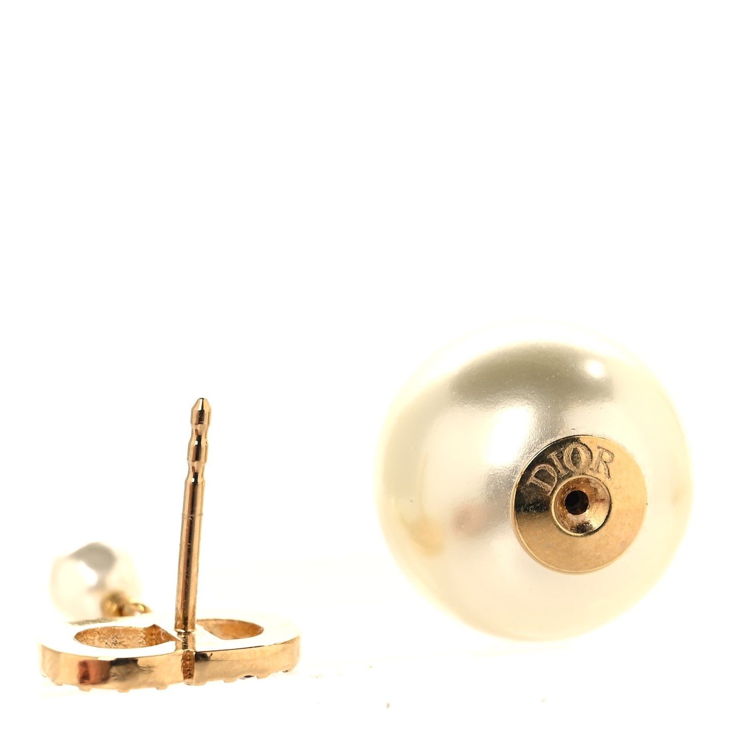 Pearl Crystal Tribales CD Drop Earrings Gold