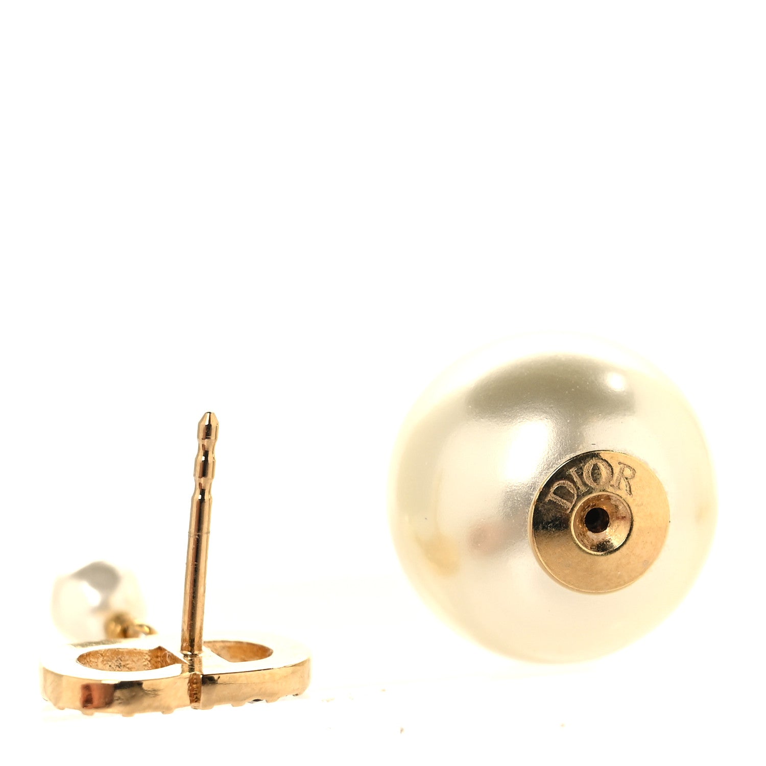 Christian Dior Pearl Crystal Tribales CD Drop Earrings Gold 4 of 5