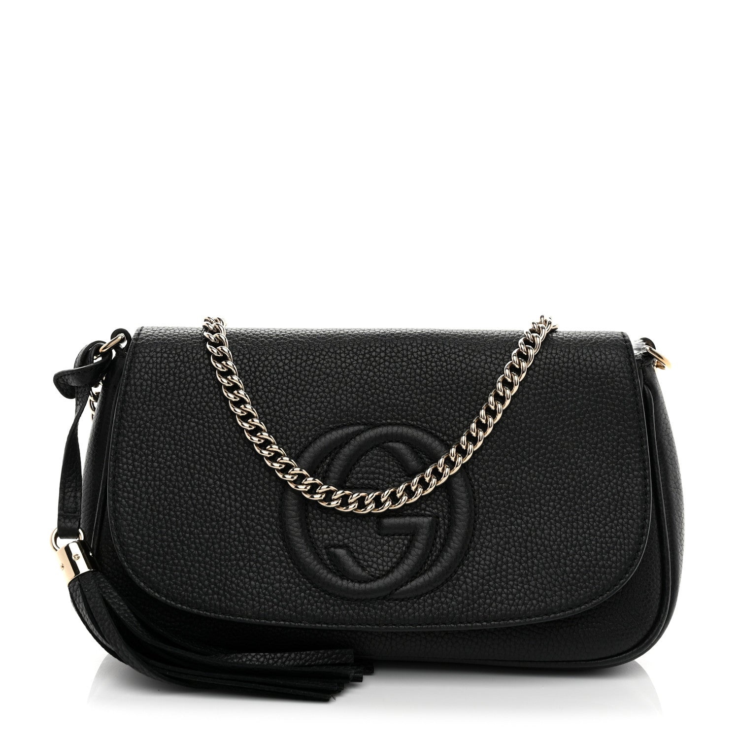 Gucci Pebbled Calfskin Medium Soho Flap Crossbody Black 1 of 11