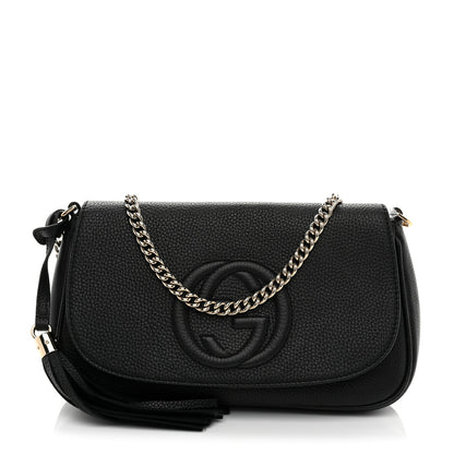 Gucci Pebbled Calfskin Medium Soho Flap Crossbody Black 1 of 11