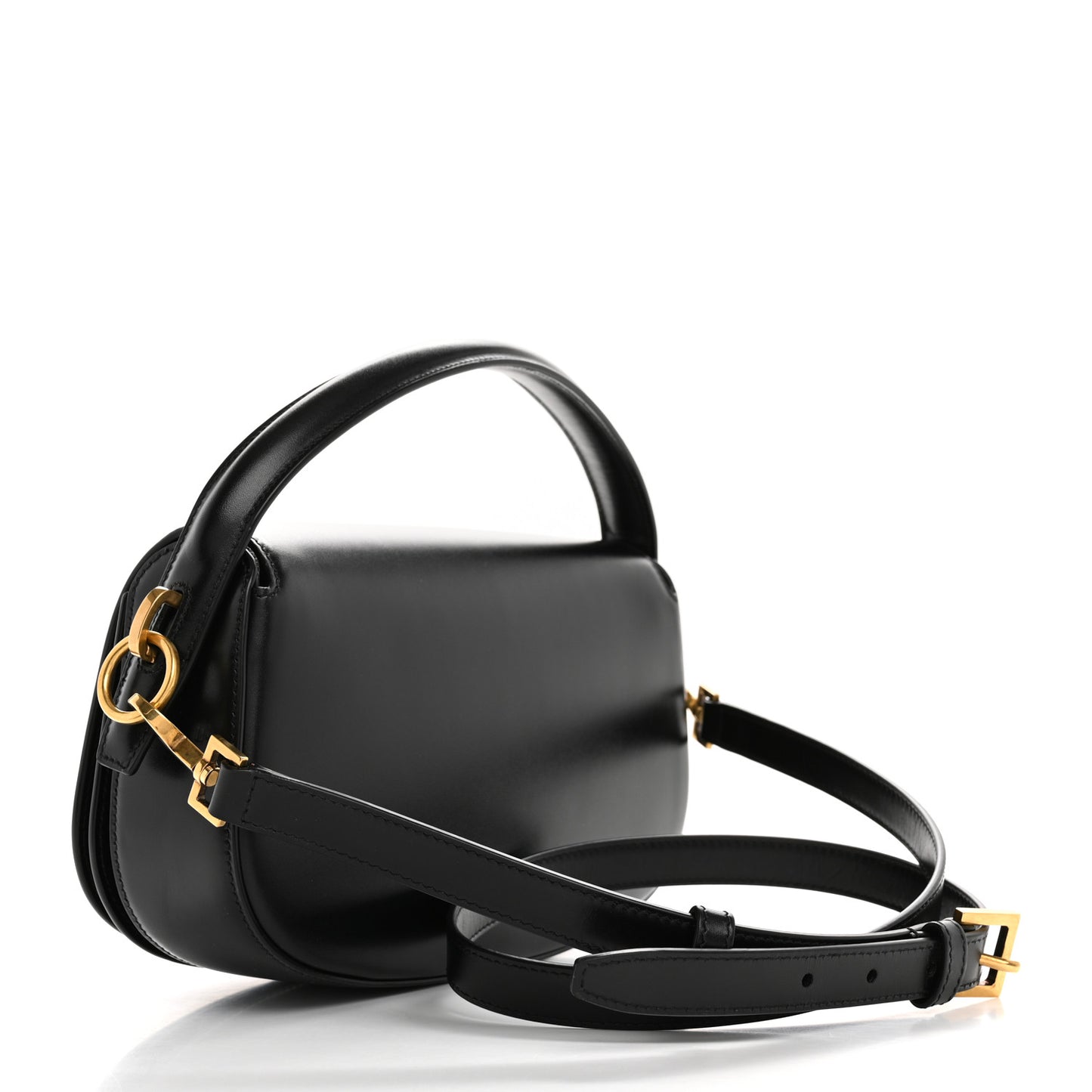 Box Calfskin Voltaire Top Handle Crossbody Bag Black