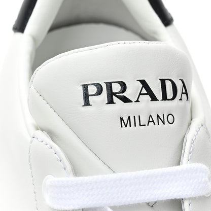 Prada Vitello Soft Rubber Triangle Logo Womens Low Top 40mm Sneakers 38.5 White 11 of 11