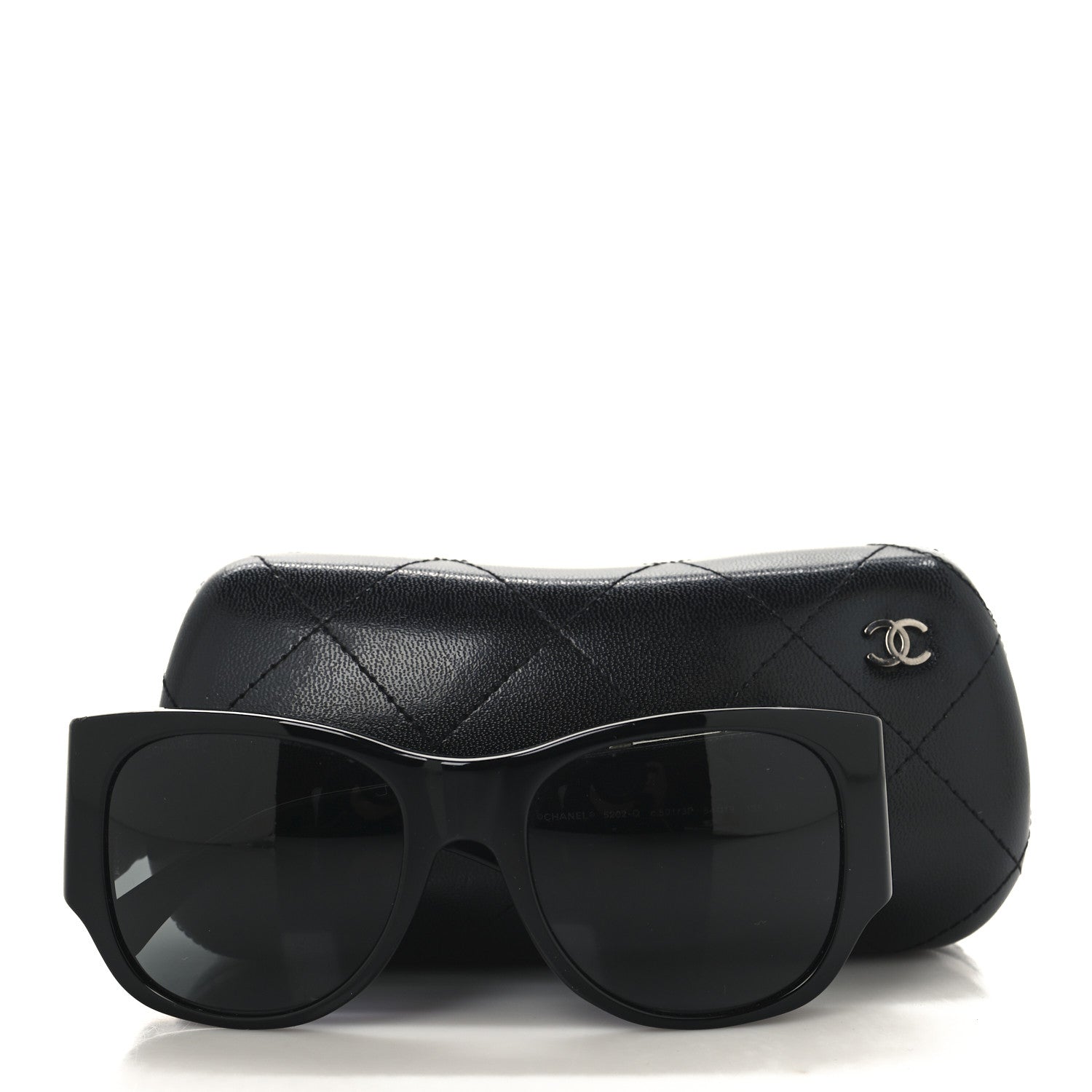 Chanel Lambskin Quilted CC Mirror Sunglasses 5202-Q Black 1758627