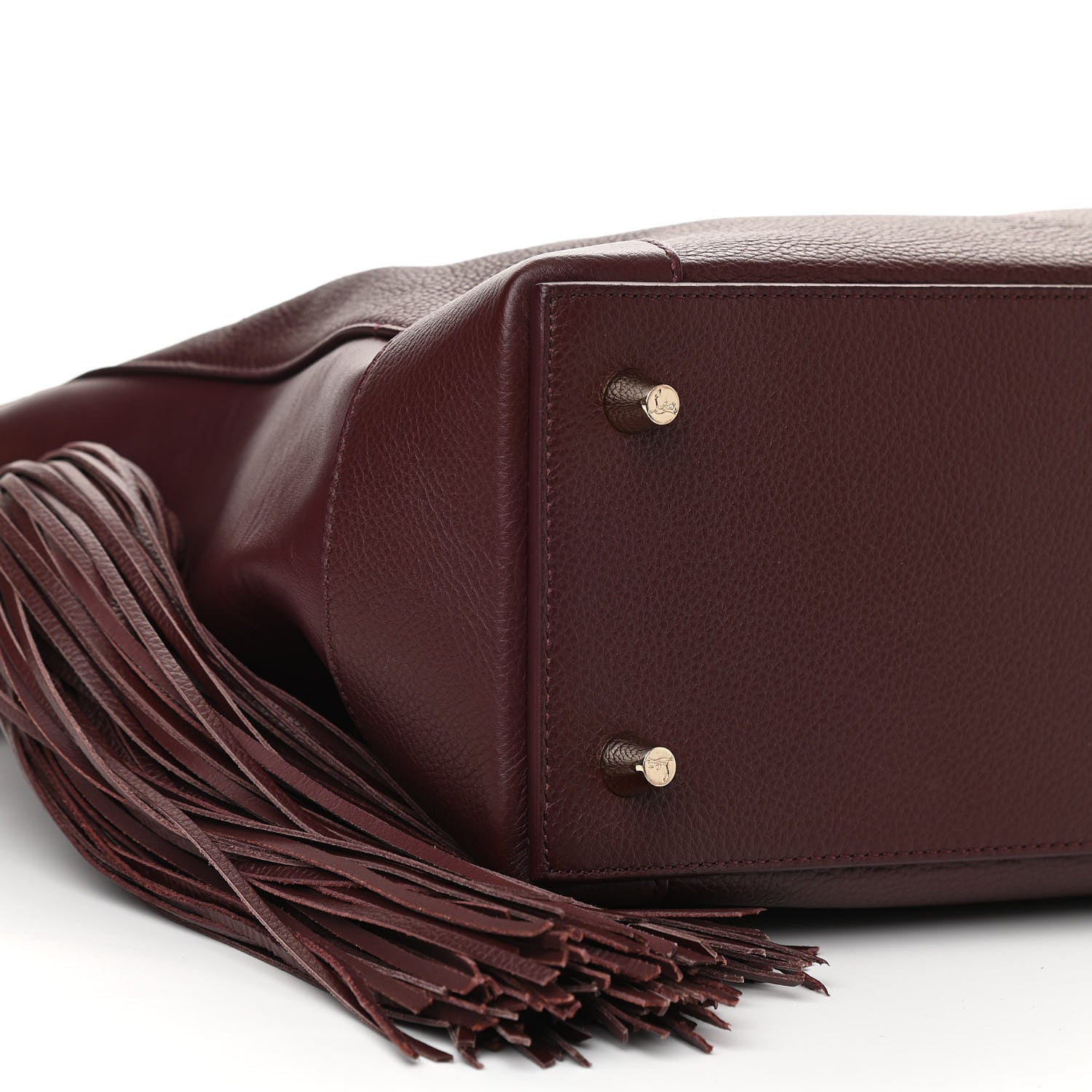 Christian Louboutin Empire Calf Spikes Fringe Eloise Hobo Bordeaux 11 of 12