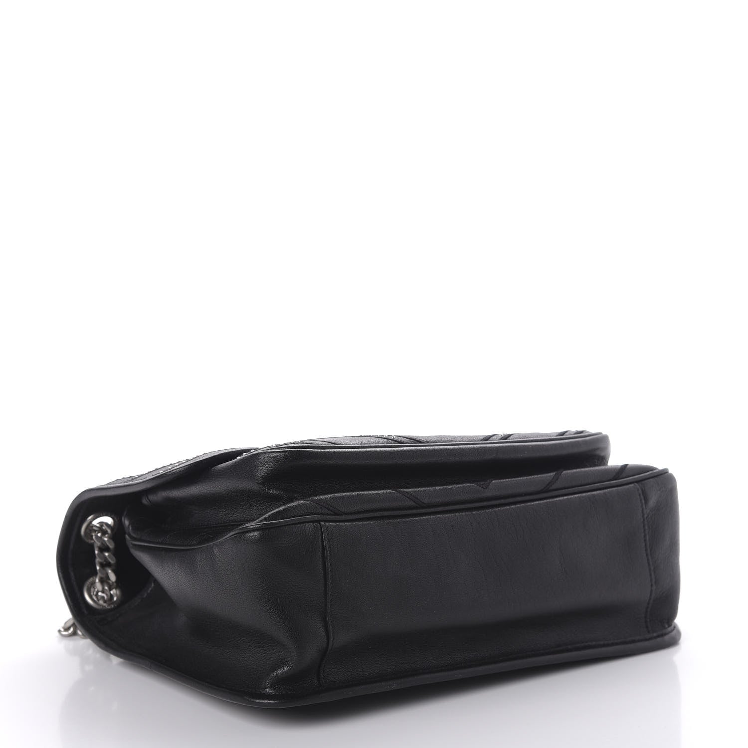 Saint Laurent Calfskin Matelasse Monogram Microstud Medium Niki Chain Satchel Black 4 of 9