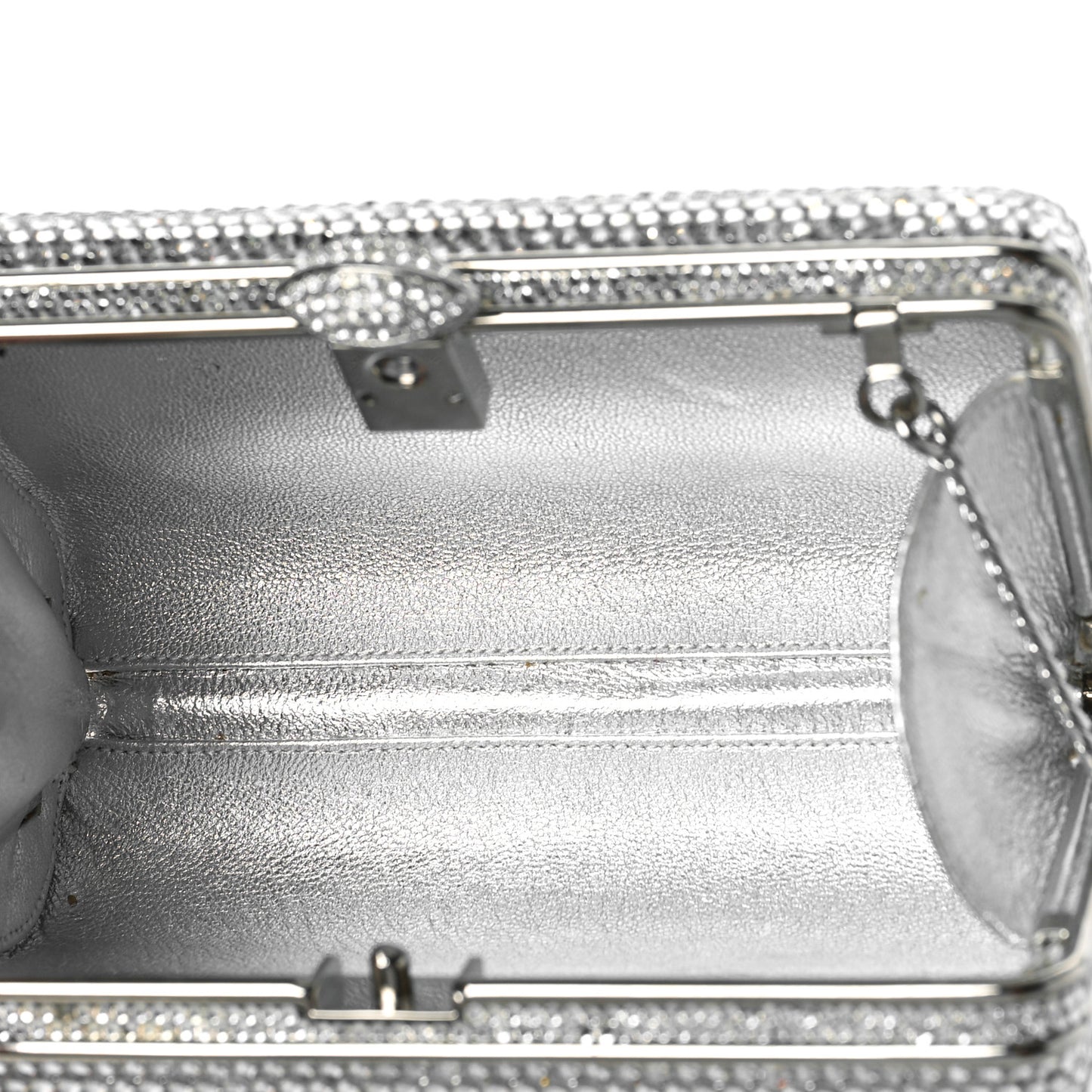 Swarovski Crystal Minaudiere Clutch Silver