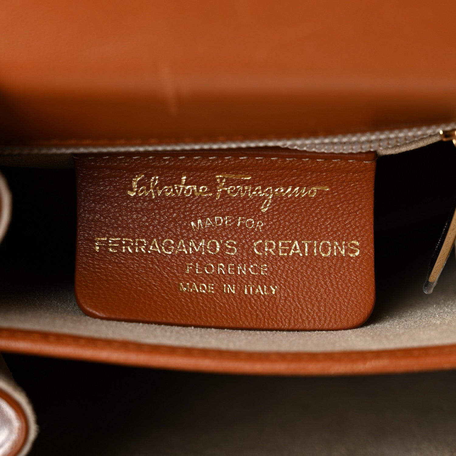Salvatore Ferragamo Brushed Off Calfskin Small Iconic Top Handle Cuoio 6 of 13