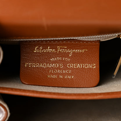 Salvatore Ferragamo Brushed Off Calfskin Small Iconic Top Handle Cuoio 6 of 13