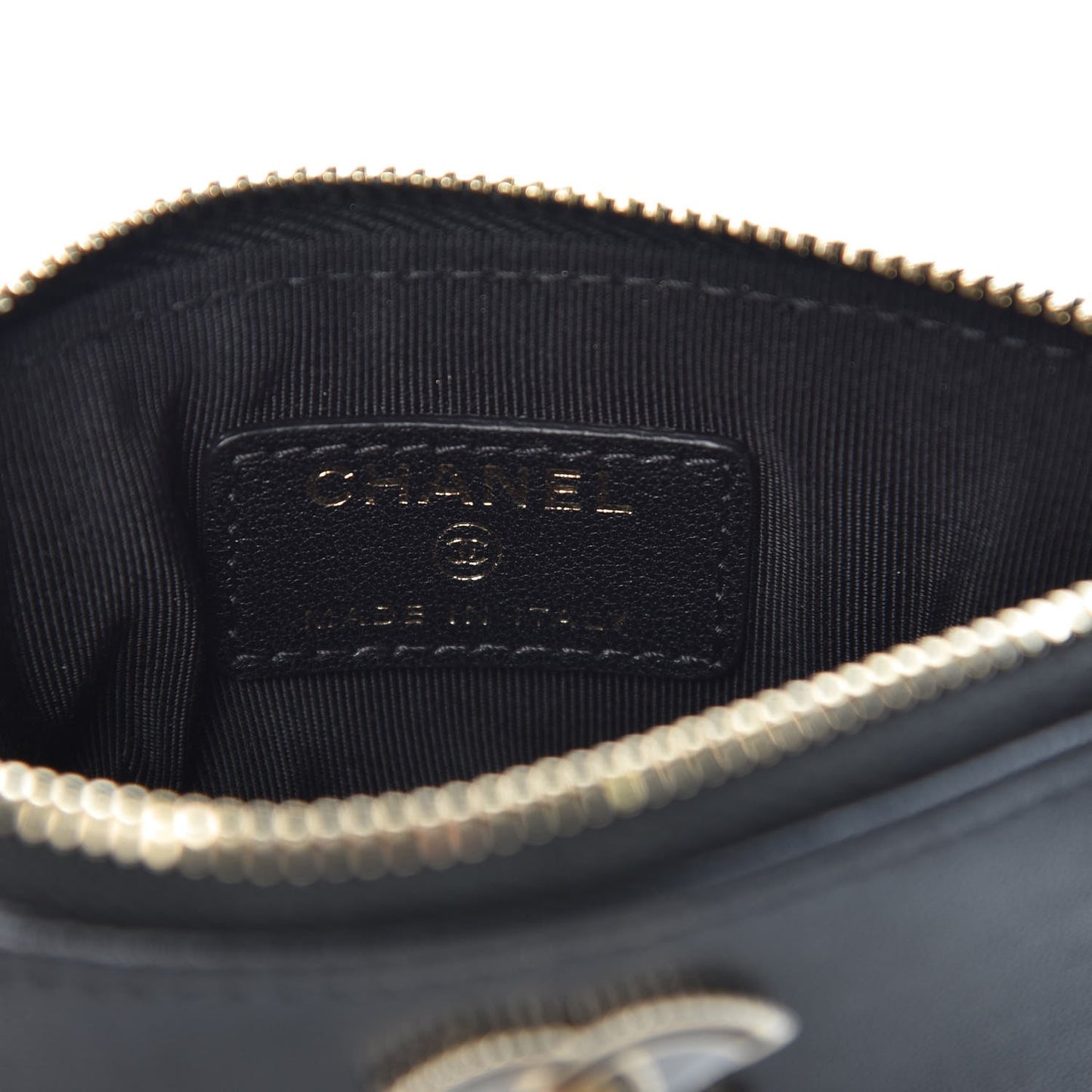 Sheepskin Quilted Small Vintage Mademoiselle Cosmetic Case Black