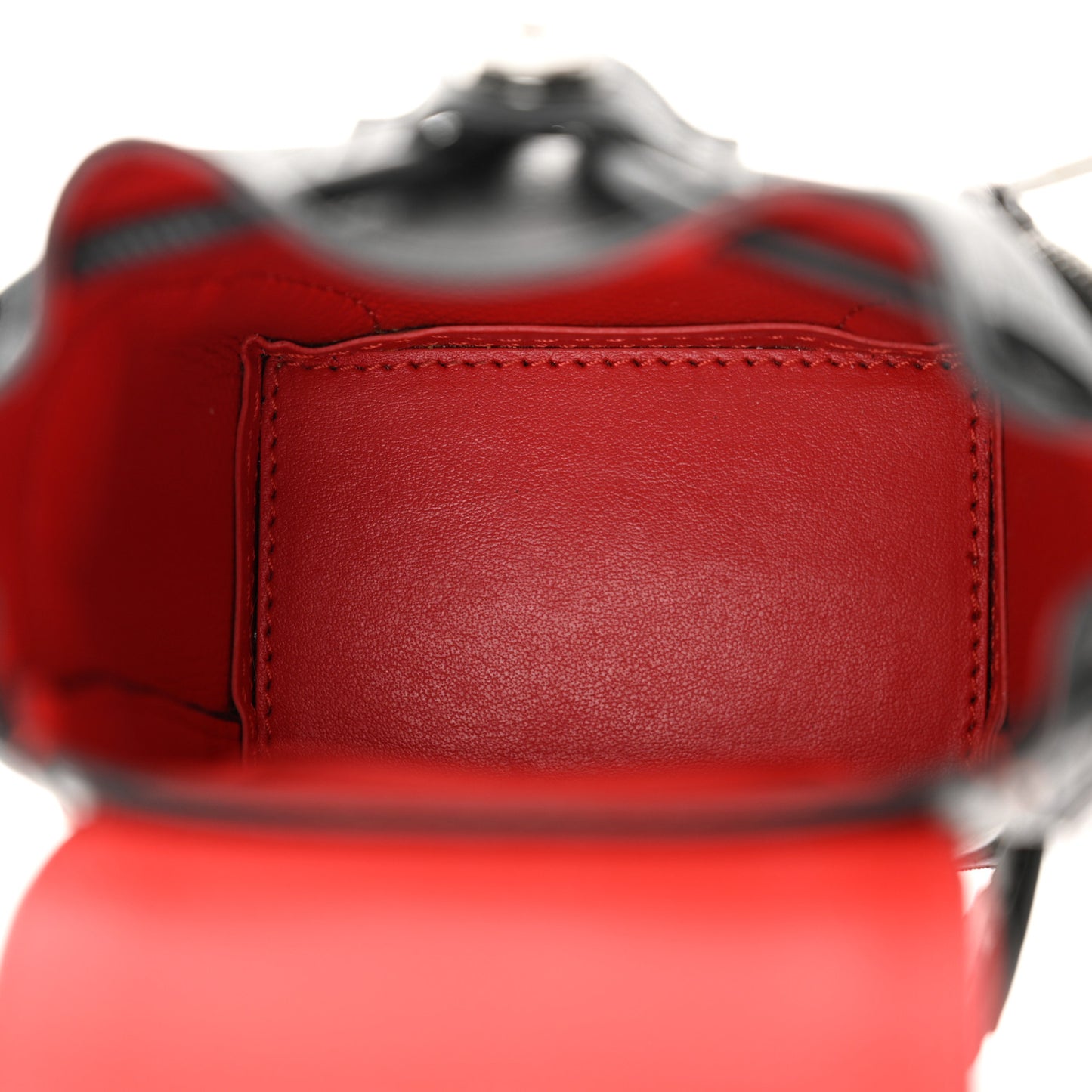 Calfskin Spiked Mini Explorafunk Keyring Bag Black