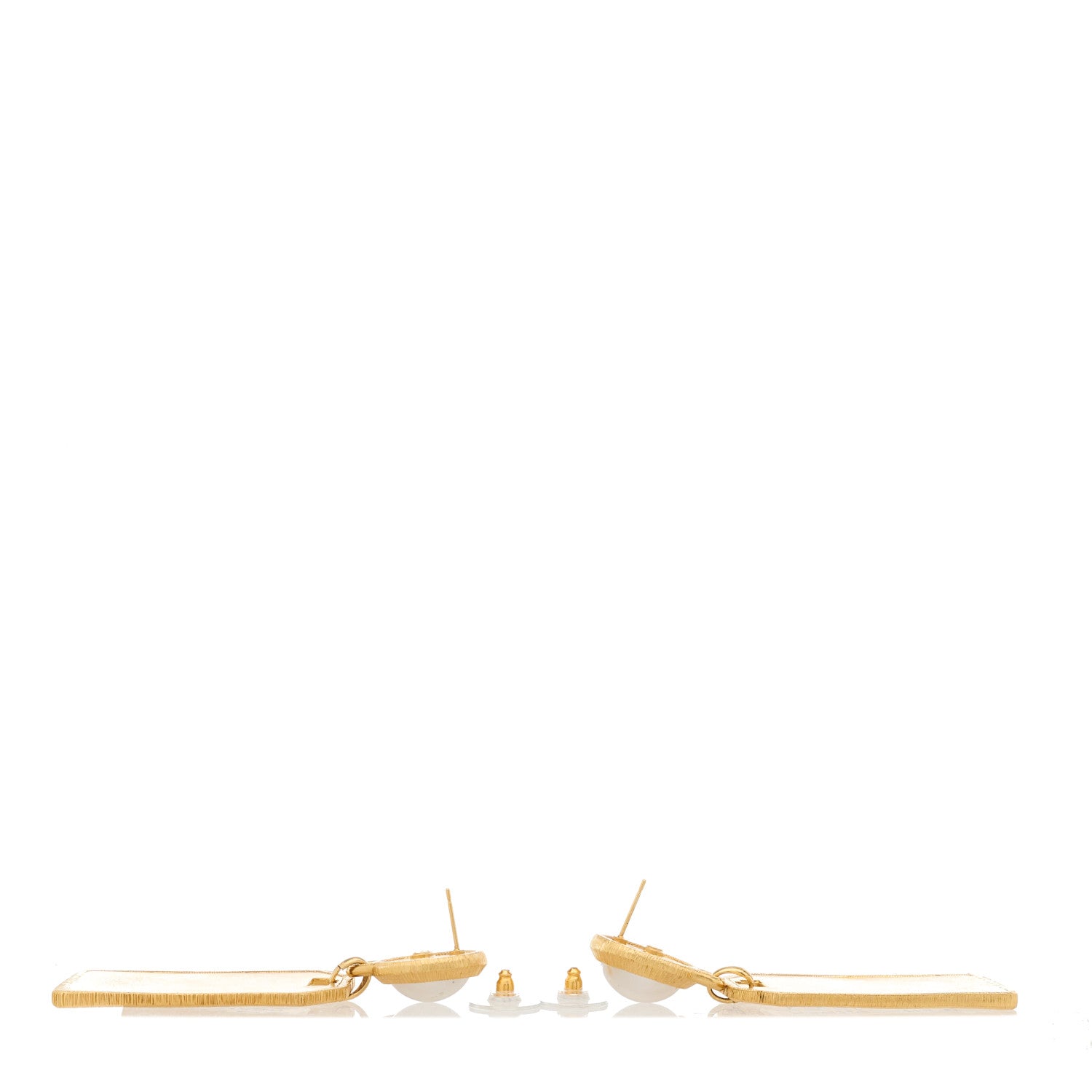 Chanel Pearl CC Tags Drop Earrings Gold 3 of 5