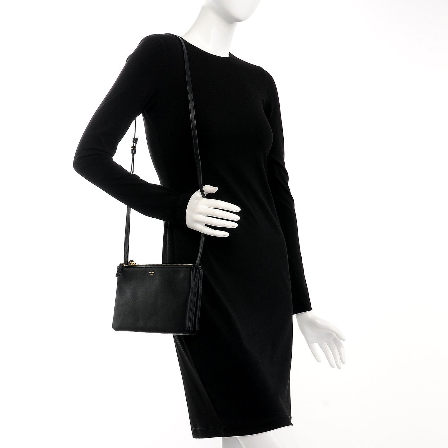 Lambskin Small Trio Crossbody Bag Black