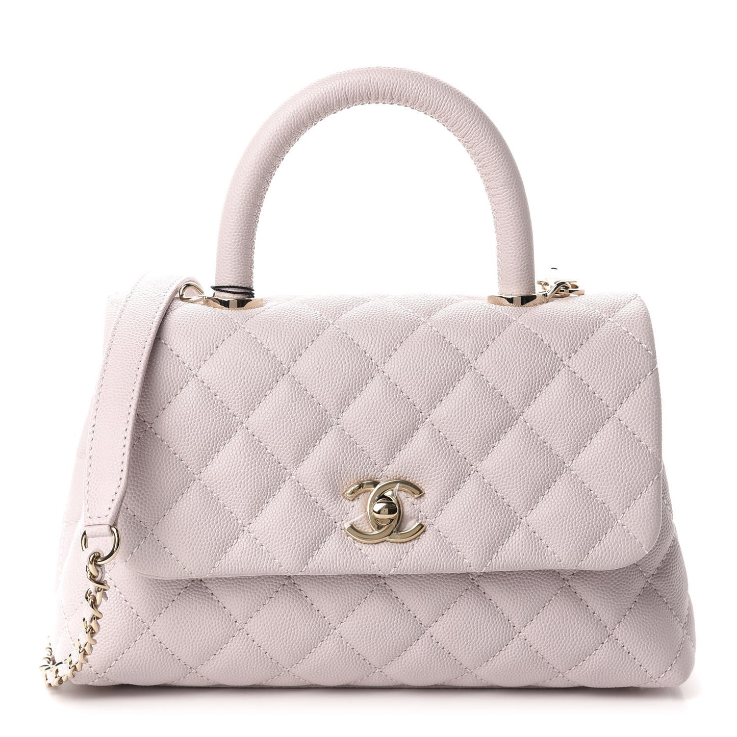 Caviar Quilted Mini Coco Handle Flap Lilas Lilac