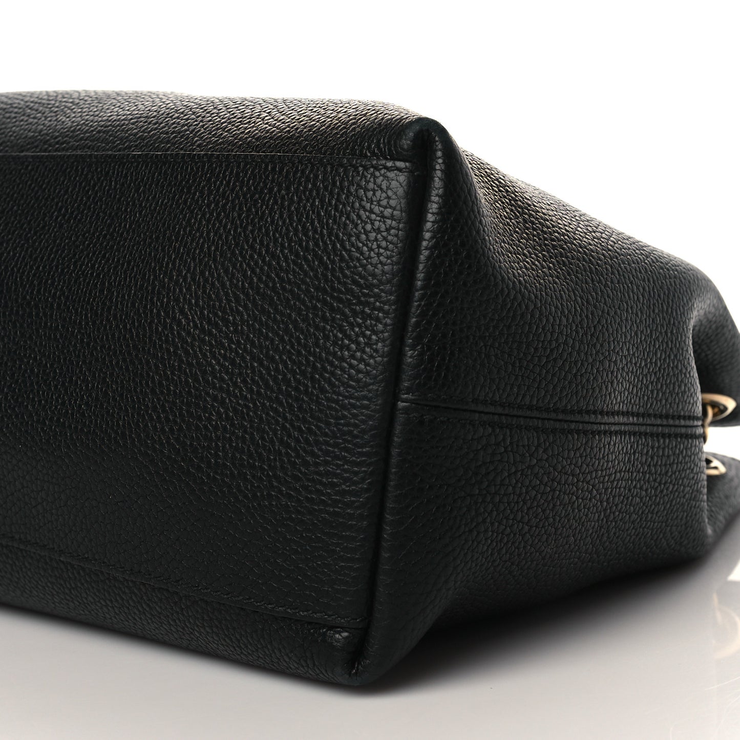 Pebbled Calfskin Medium Soho Chain Shoulder Bag Black