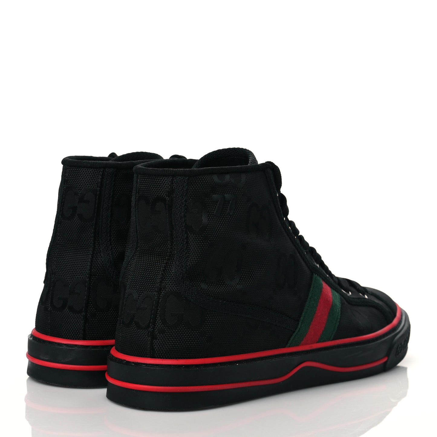 Econyl Nylon Web Monogram Off The Grid Mens 1977 Tennis High Top Sneakers 8 Black