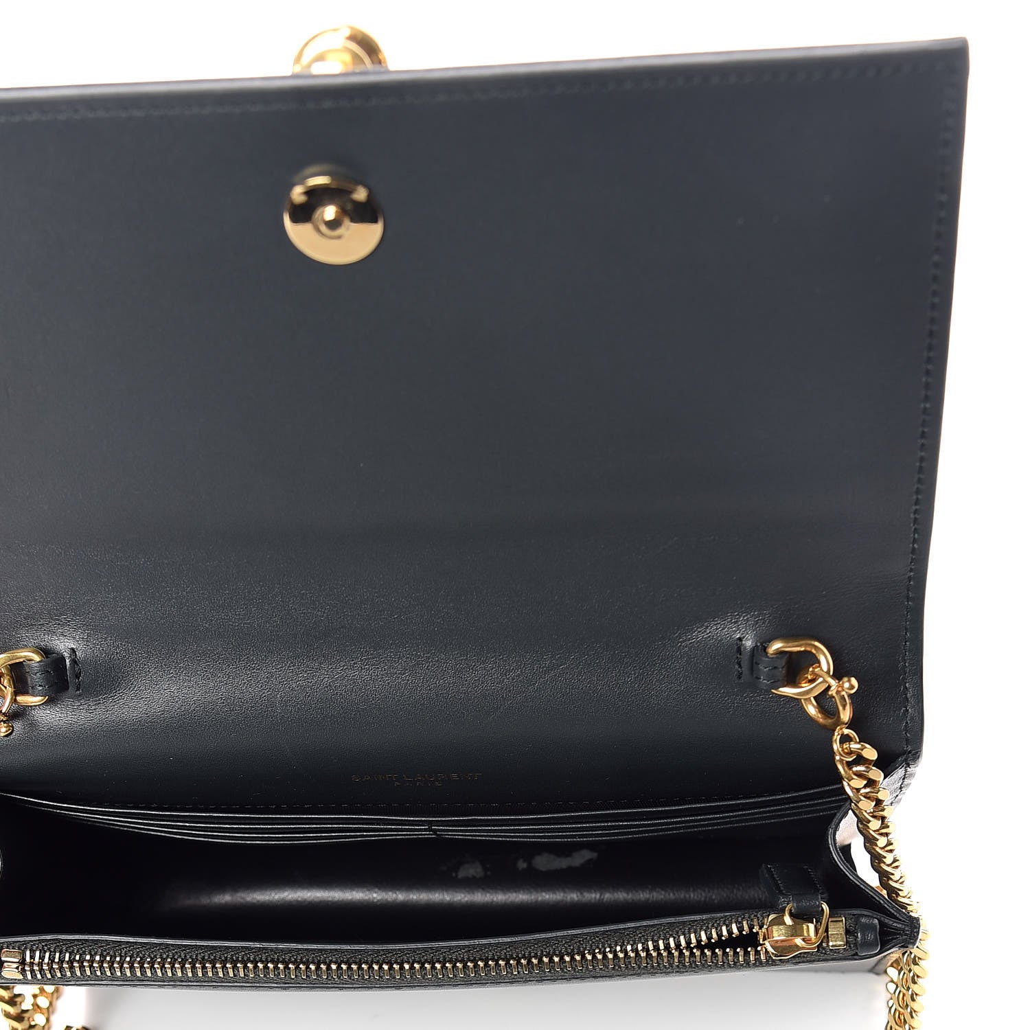 Saint Laurent Smooth Calfskin Classic Monogram Kate Tassel Chain Wallet Dark Leaf 5 of 10