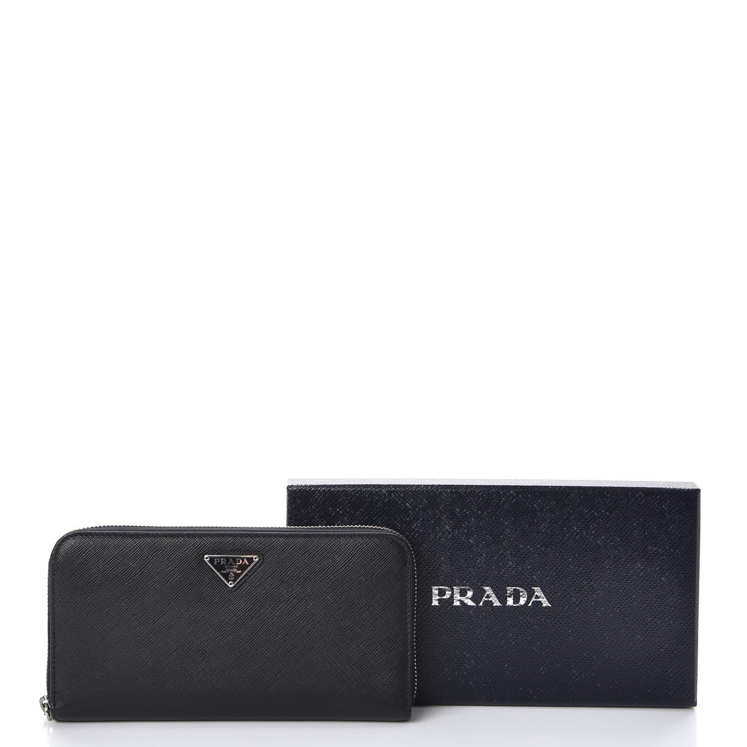 Prada Saffiano Zip Around Wallet Nero Black 8 of 8