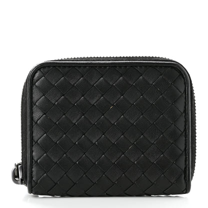 Bottega Veneta Nappa Intrecciato Zip Around Coin Purse Black 1 of 7