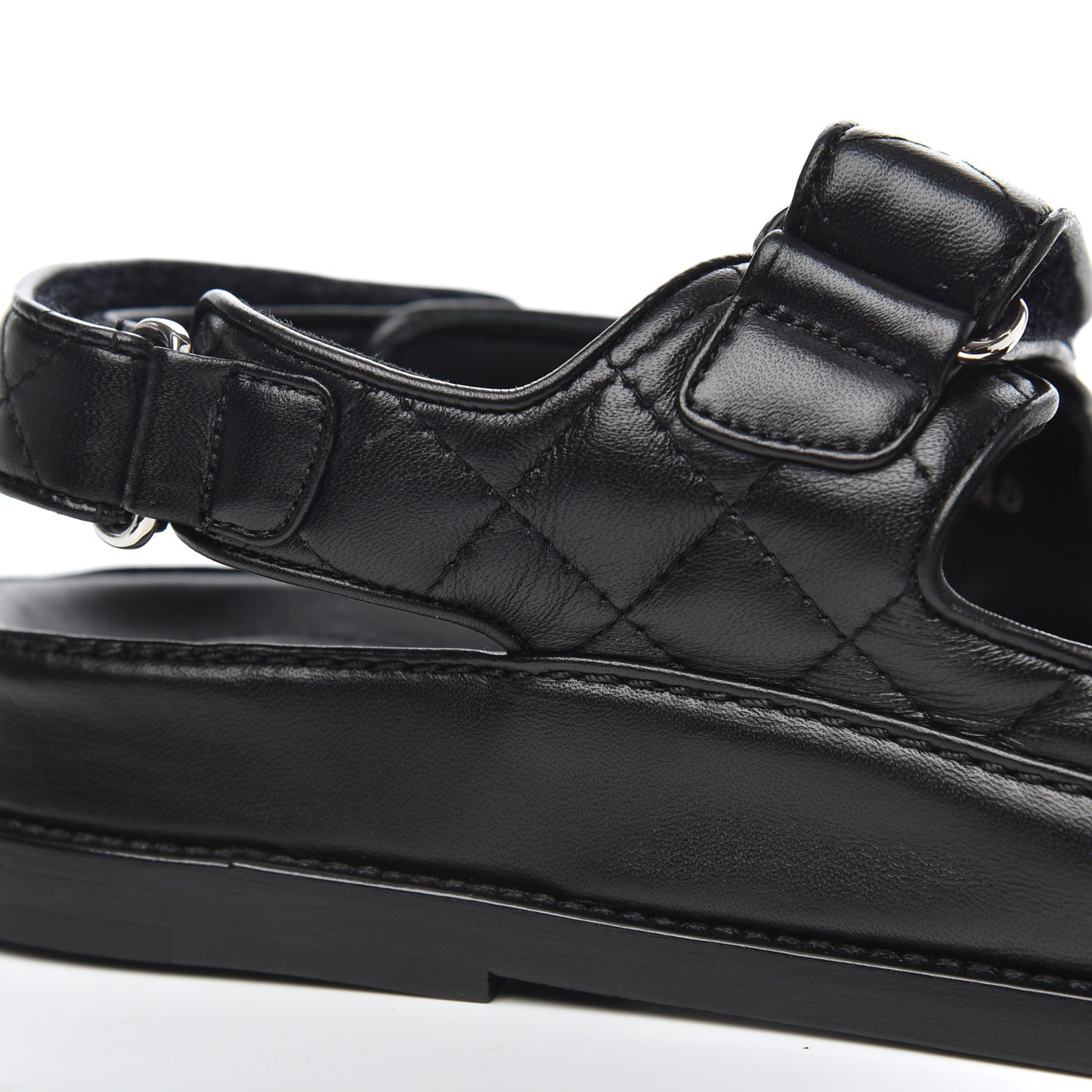 Lambskin Velcro Dad Sandals 36.5 Black
