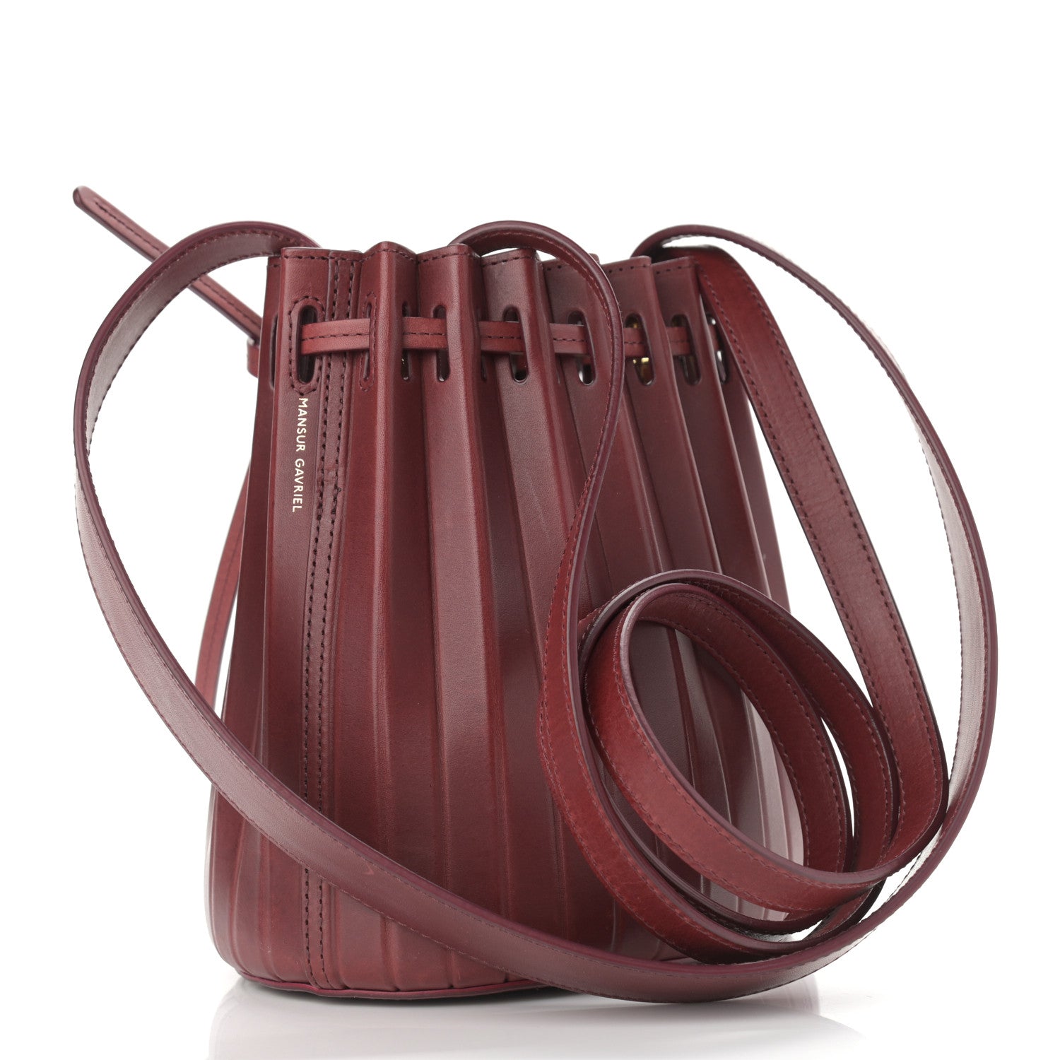 Mansur Gavriel Vegetable Tanned Calfskin Pleated Mini Bucket Bag Borbo 3 of 10