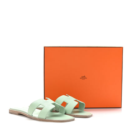 Hermes Epsom Oran Sandals 38 Vert Jade 9 of 9