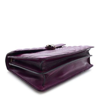 Bulgari Nappa Quilted Serpenti Forever Shoulder Bag Plum 5 of 10