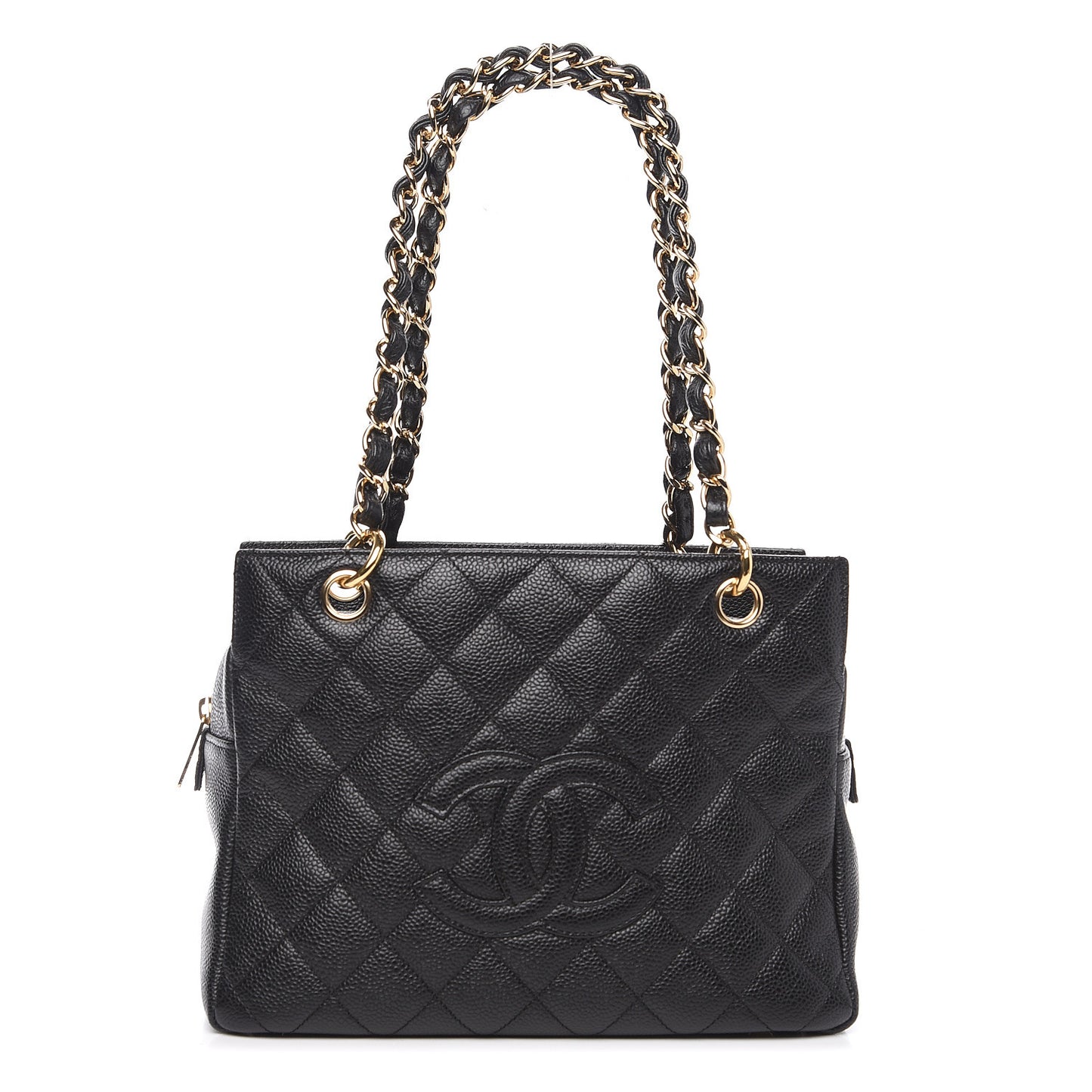 Caviar Quilted Petit Timeless Tote PTT Black