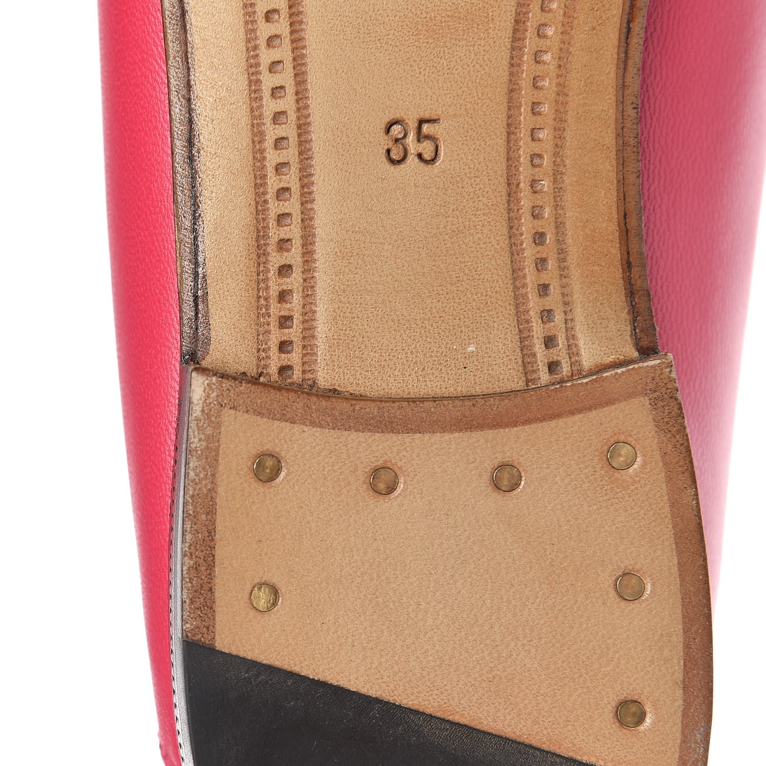 Gucci Lambskin Womens Brixton Horsebit Loafers 35 Hot Pink 10 of 11