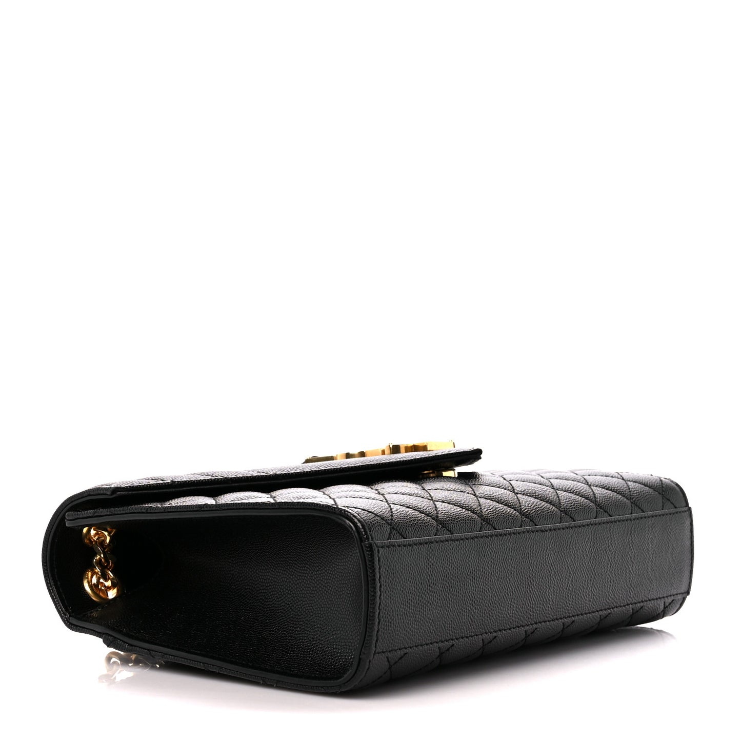 Grain De Poudre Textured Mixed Matelasse Triquilt Medium Monogram Satchel Black