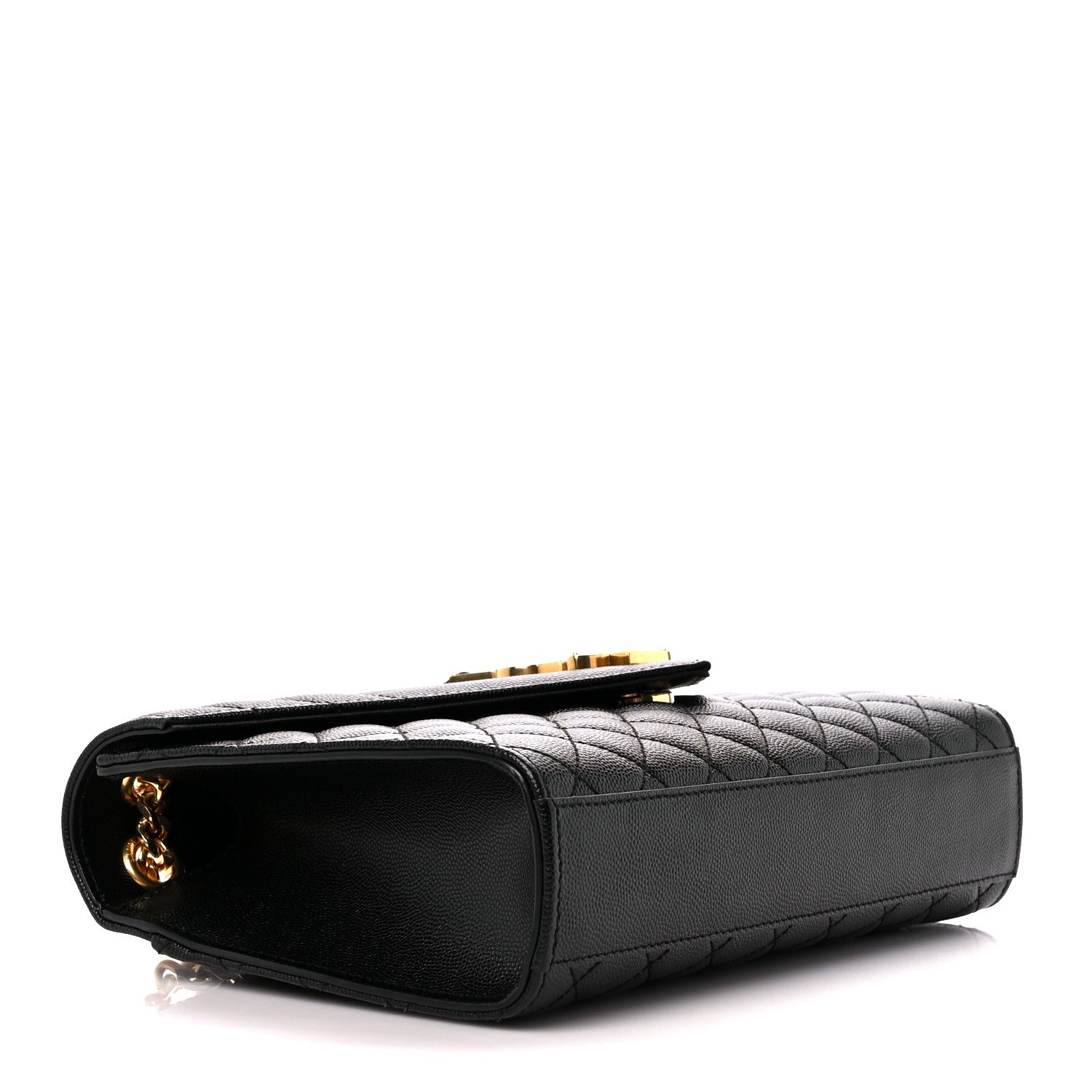 Saint Laurent Grain De Poudre Textured Mixed Matelasse Triquilt Medium Monogram Satchel Black 4 of 11