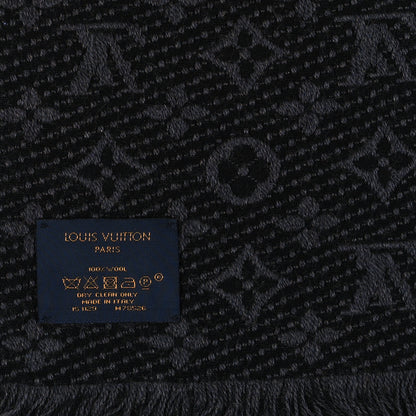 Louis Vuitton Wool Monogram Classic Scarf Charcoal Grey 3 of 4