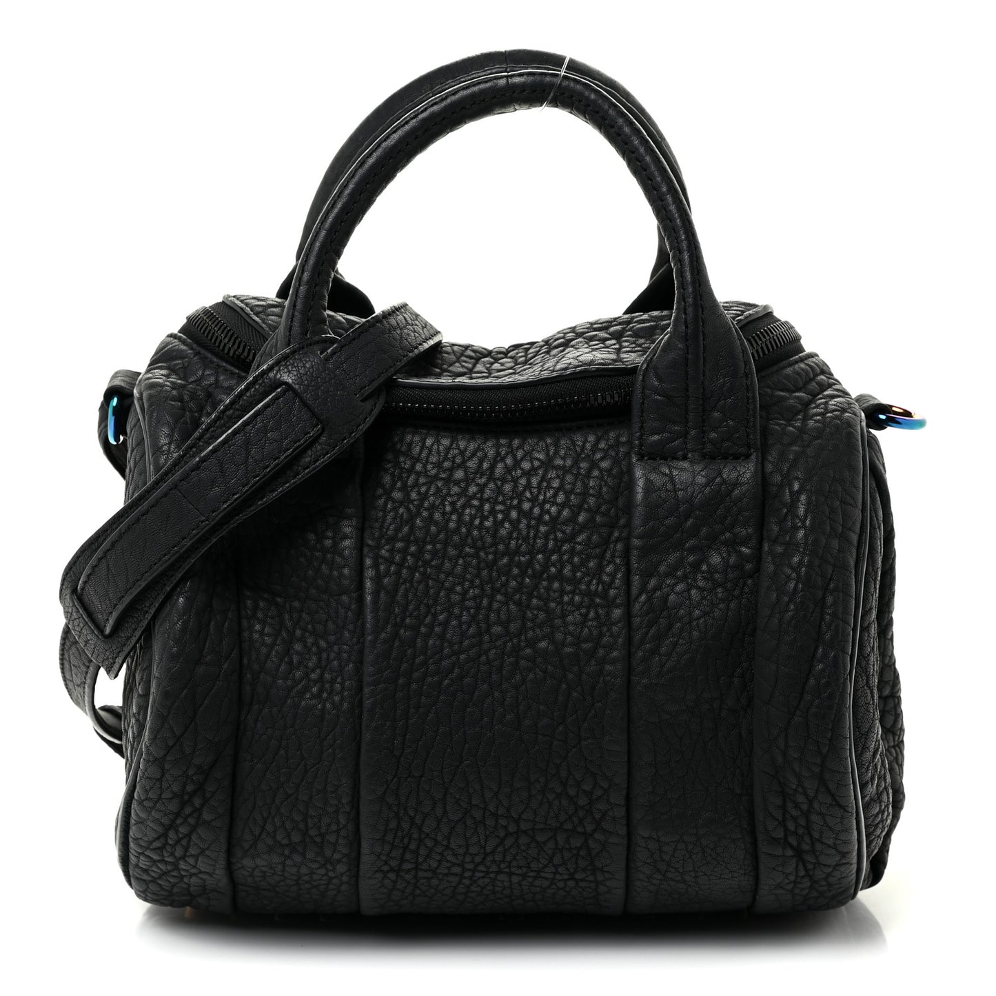 Pebbled Lambskin Rockie Black Iridescent Hardware