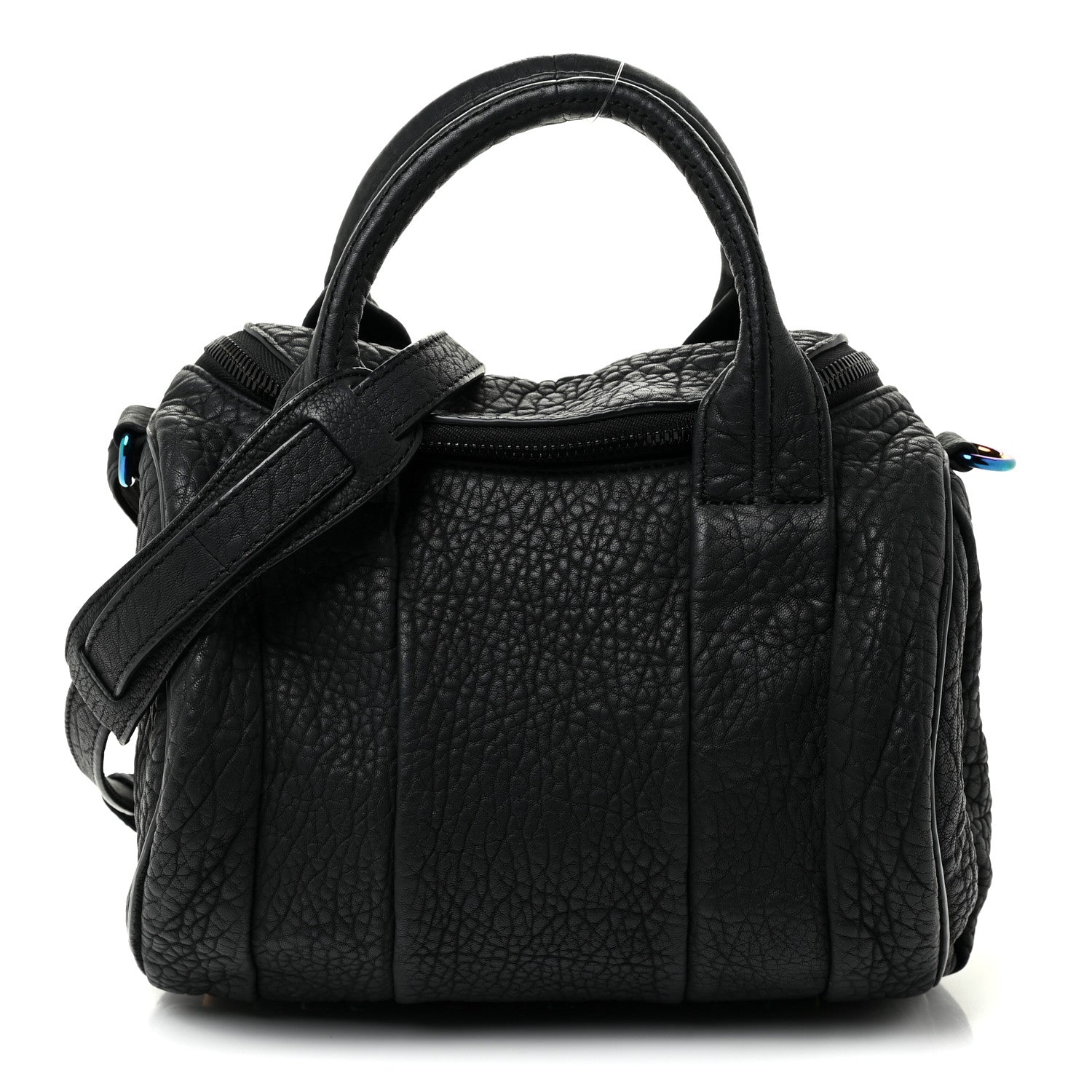 Alexander Wang Pebbled Lambskin Rockie Black Iridescent Hardware 1 of 14
