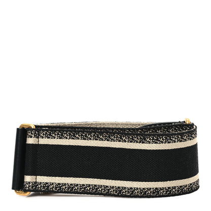 Christian Dior Canvas Embroidered Shoulder Strap Black 2 of 3