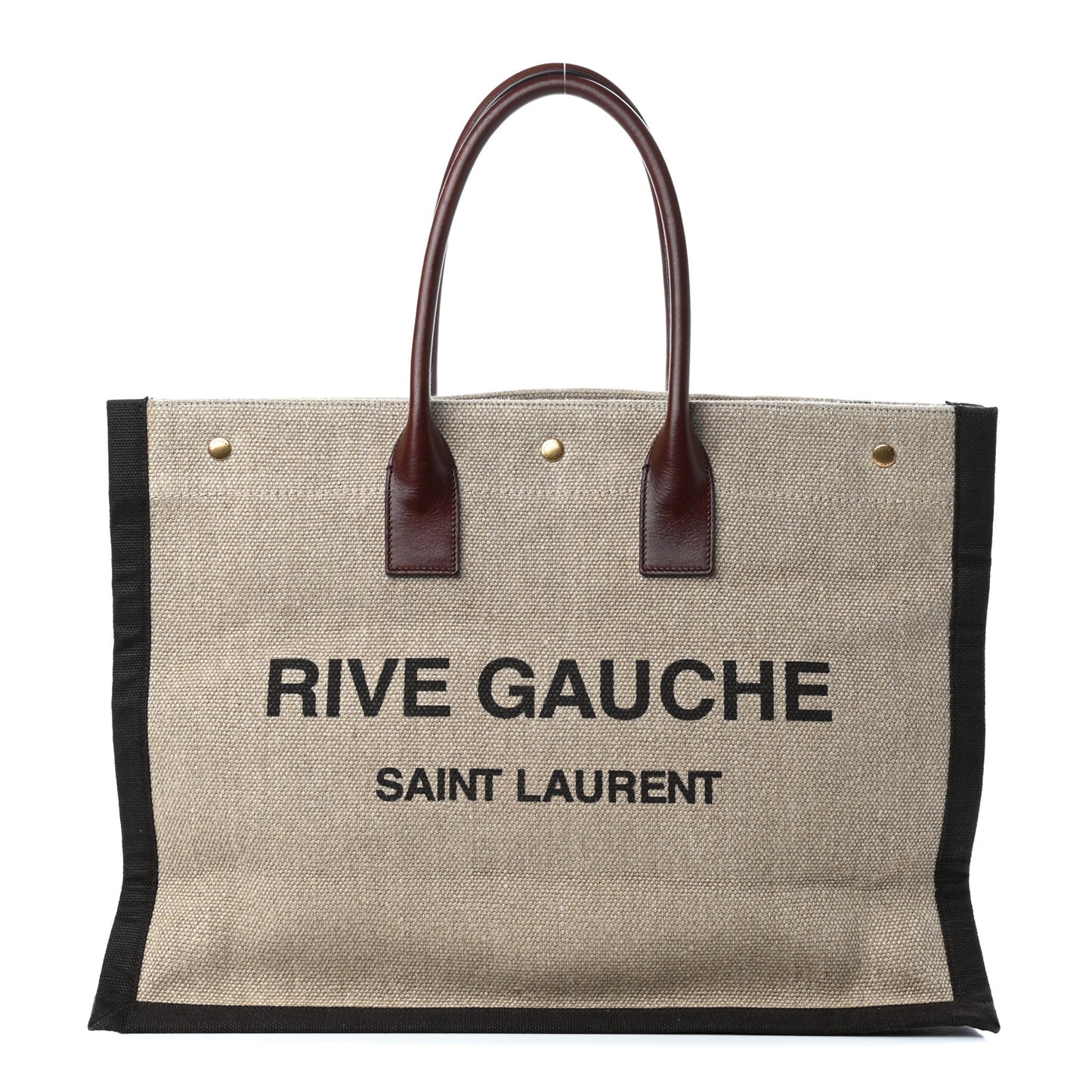 Linen Calfskin Rive Gauche Tote Natural