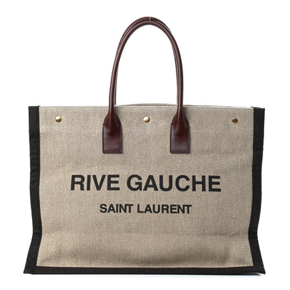 Saint Laurent Linen Calfskin Rive Gauche Tote Natural 1 of 13