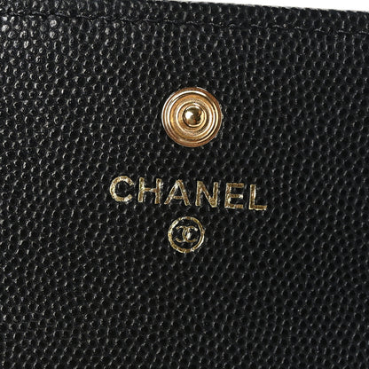Chanel Caviar Quilted Enamel Coco Casino Compact Flap Wallet Black 6 of 8