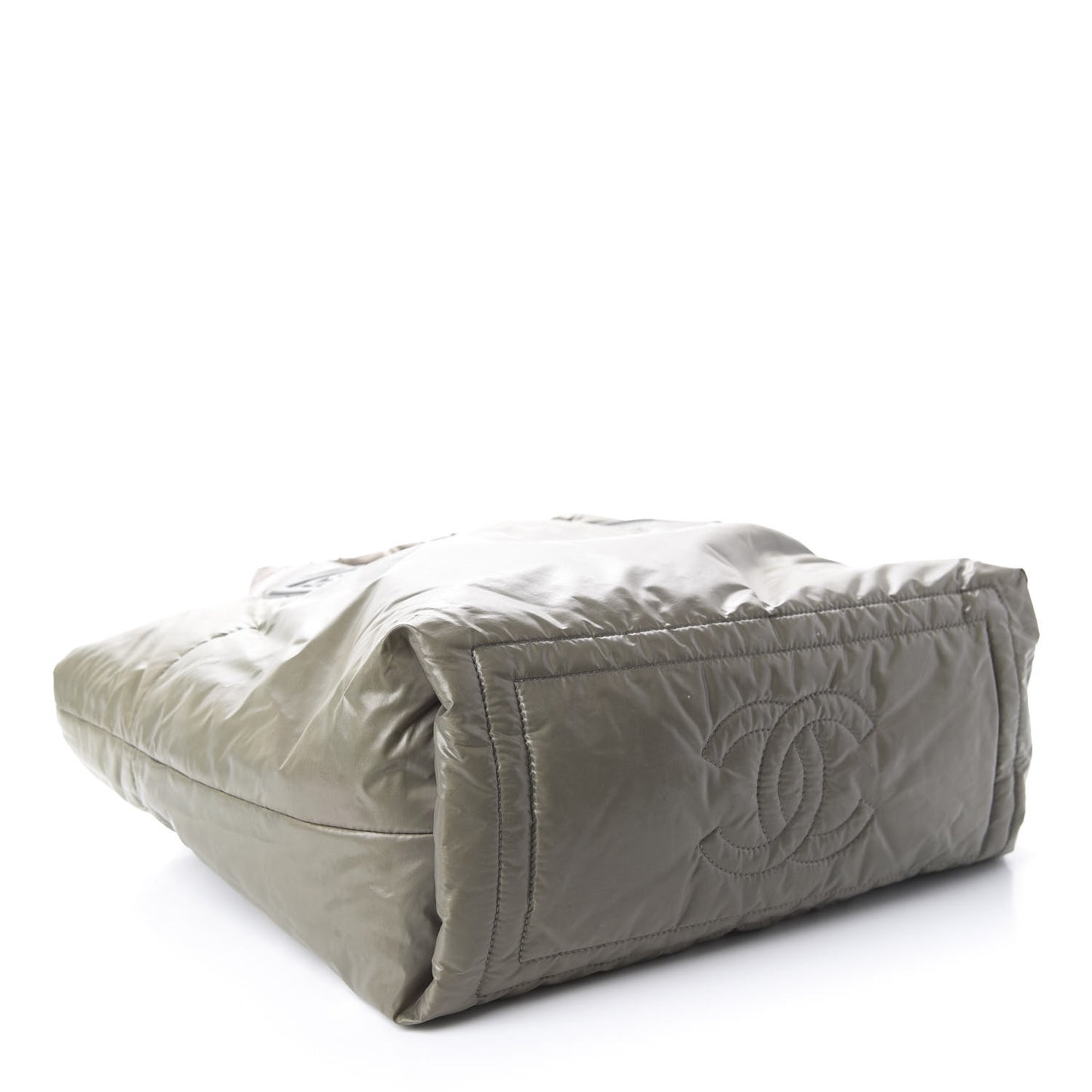 Nylon Quilted Small Coco Cocoon Reversible Tote Gray