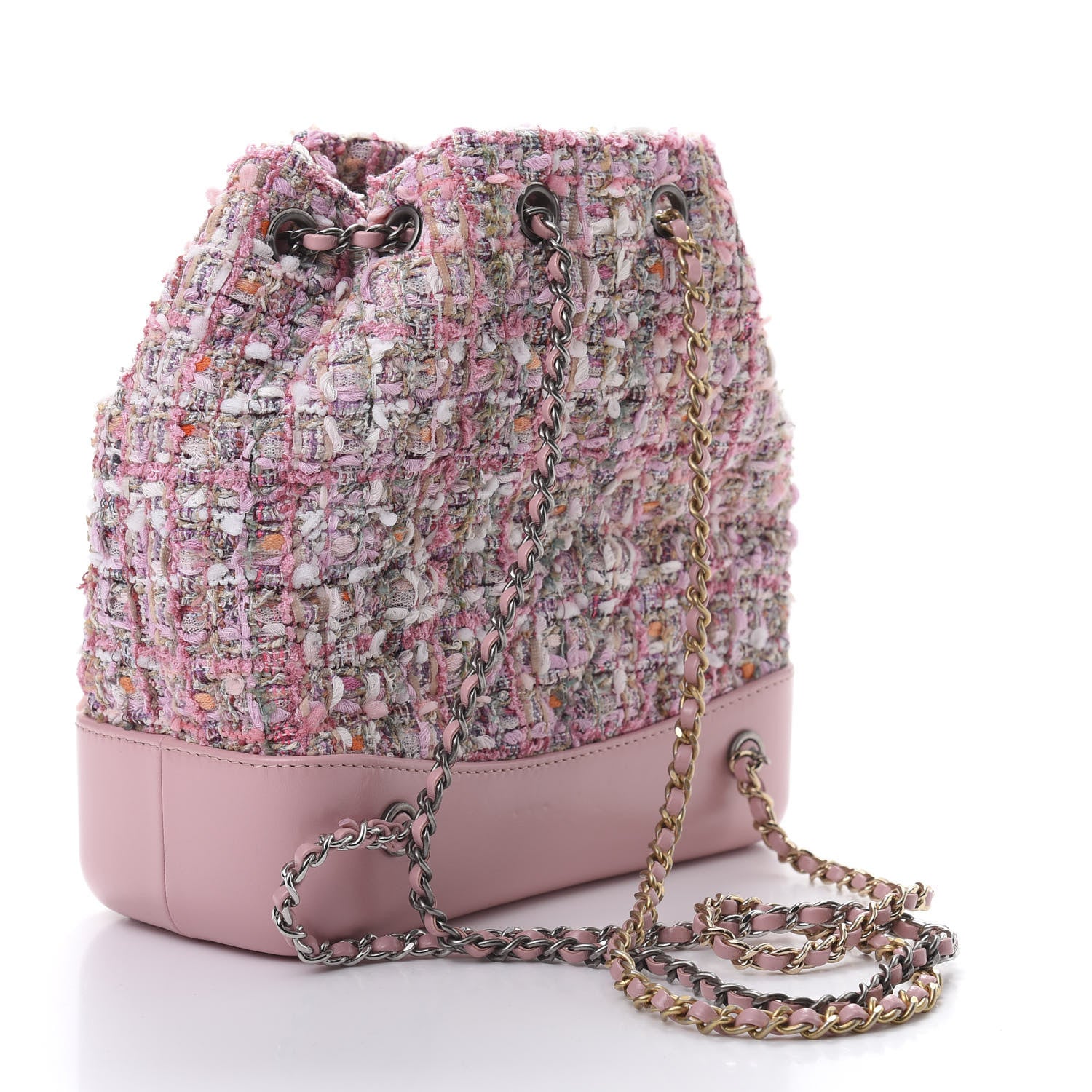 Chanel Tweed Calfskin Quilted Gabrielle Backpack Pink 2 of 11