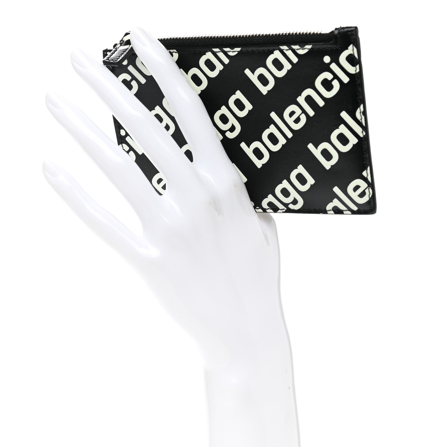 Balenciaga Calfskin Diagonal Logo Large Cash Long Coin Card Holder Black 2 of 9