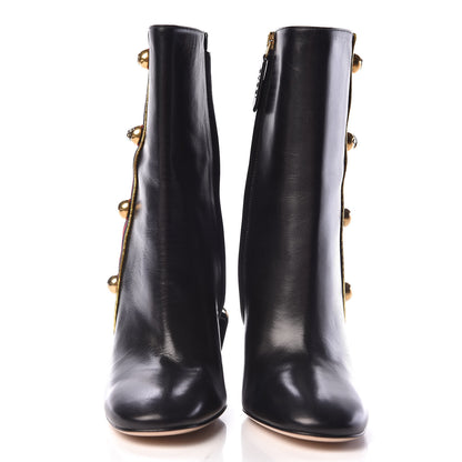 Gucci Malaga Kid Web Carly Mid Calf Boots 37.5 Black 2 of 8
