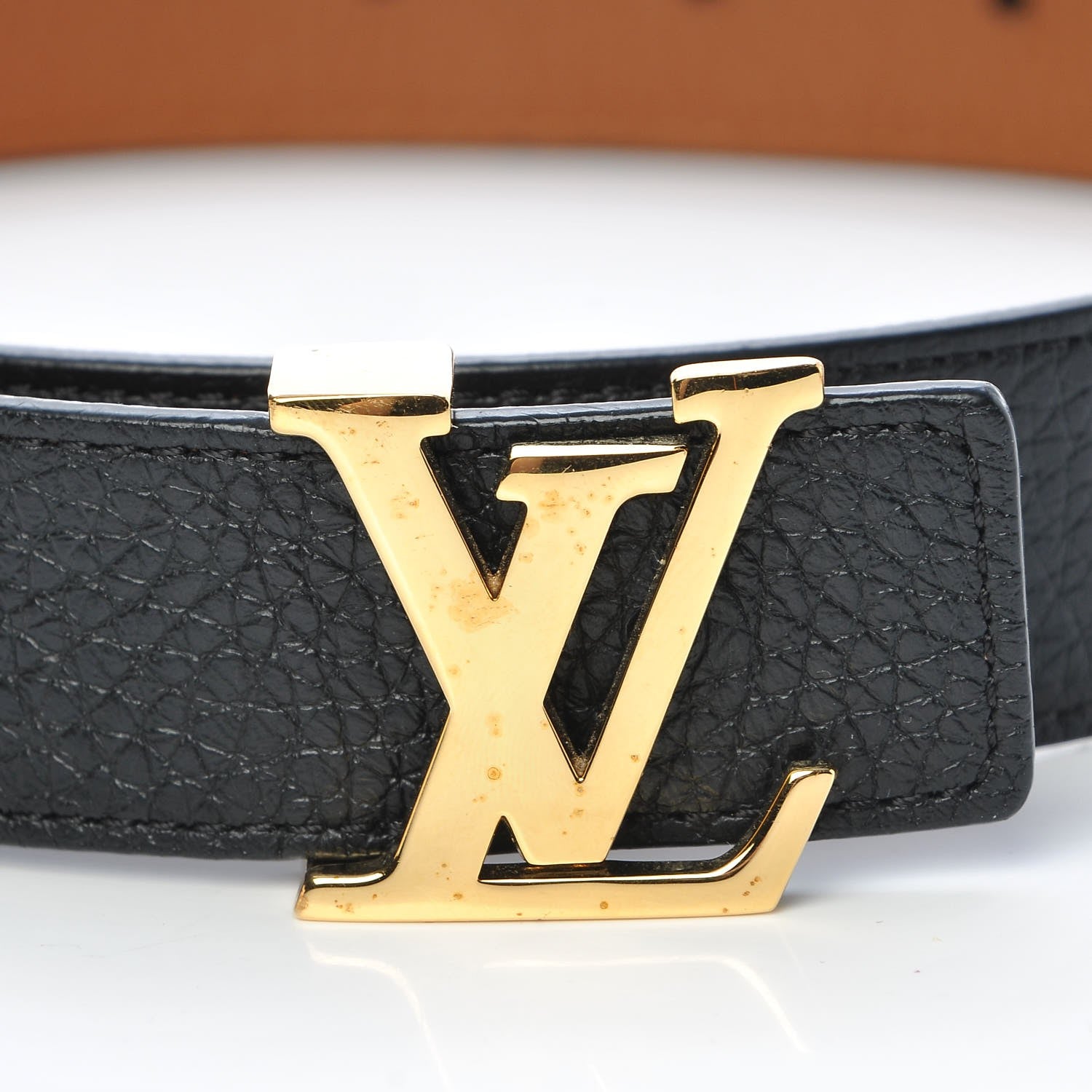 Louis Vuitton Taurillon Calfskin 30mm LV Initiales Reversible Belt 90 36 Black 7 of 7