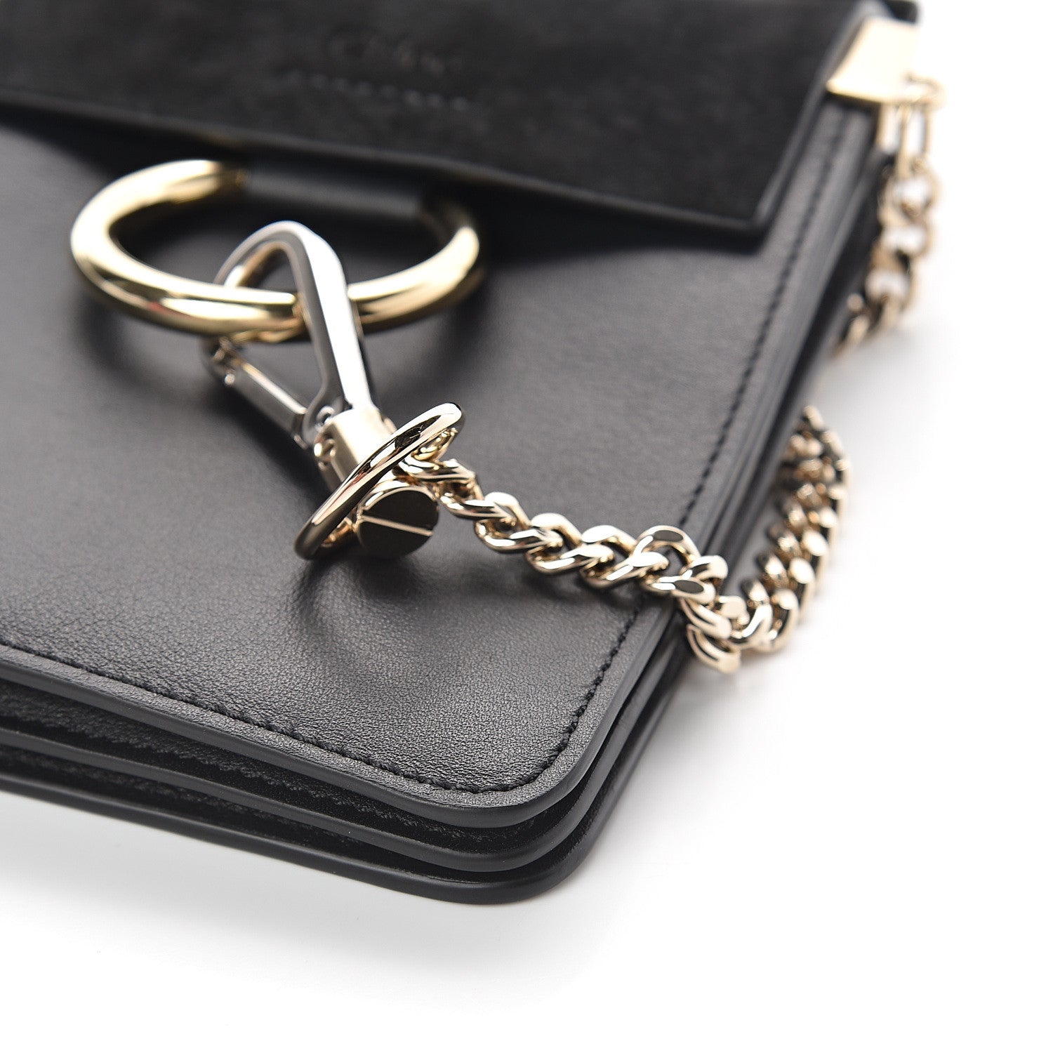 Chloe Suede Calfskin Mini Faye Bracelet Bag Black 7 of 7
