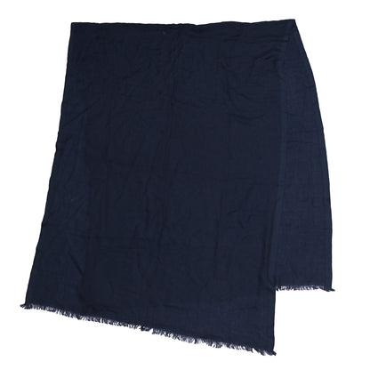 Gucci Cashmere Silk GG Monogram Fringe Scarf Midnight Blue 2 of 5