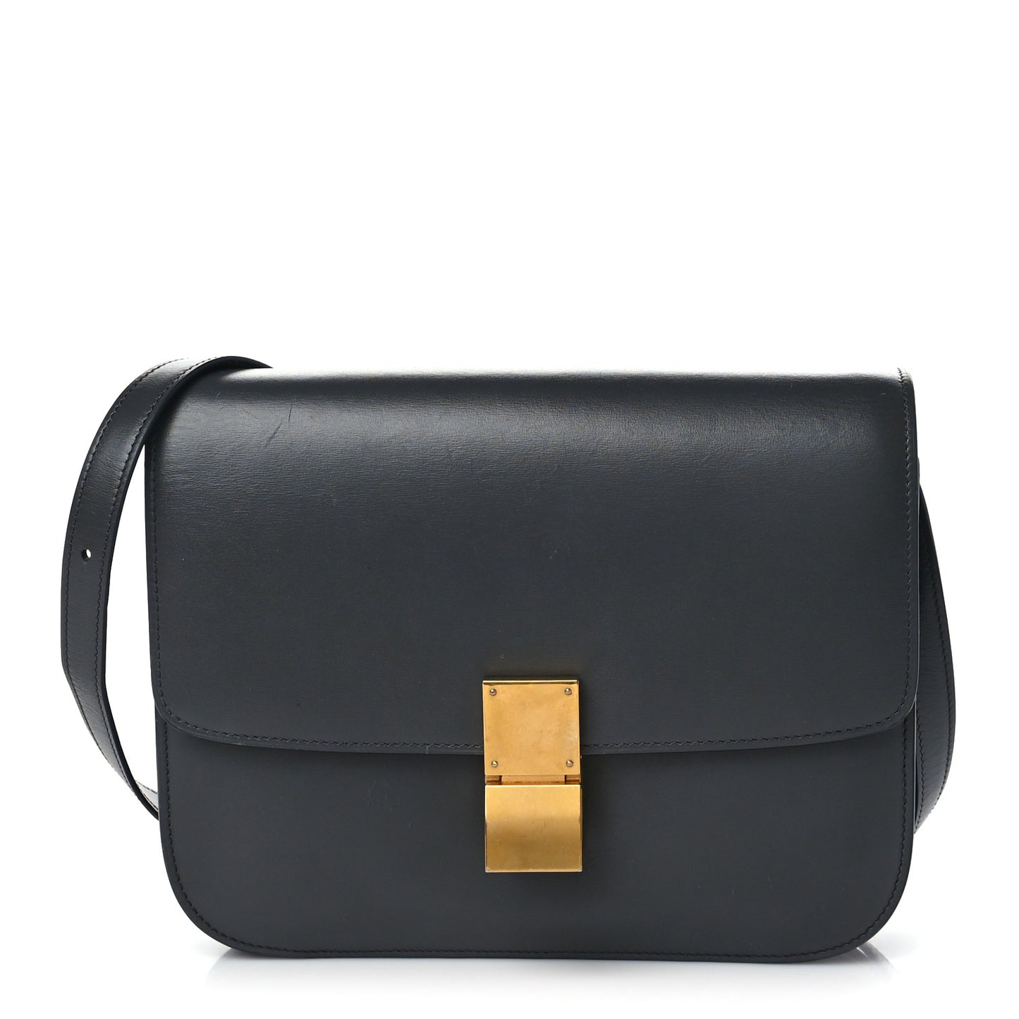 Box Calfskin Medium Classic Box Flap Bag Anthracite