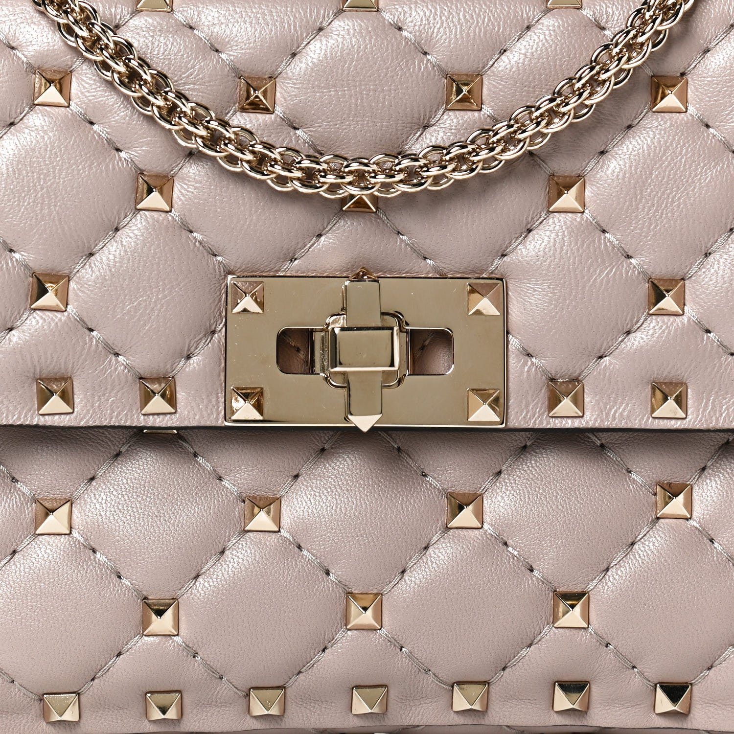 Valentino Garavani Nappa Small Rockstud Spike Shoulder Bag Poudre 7 of 11